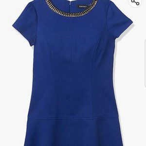 ELLEN TRACY WOMEN'S  PETITE  FIT AND FLARE DRESS;  SIZE 10, ROYAL BLUE